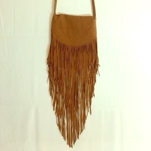 Faux leather fringe purse